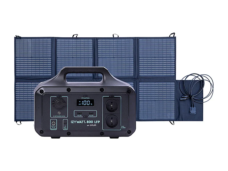 Pack générateur solaire LFP Izywatt 800 + panneau solaire 160W - Orium