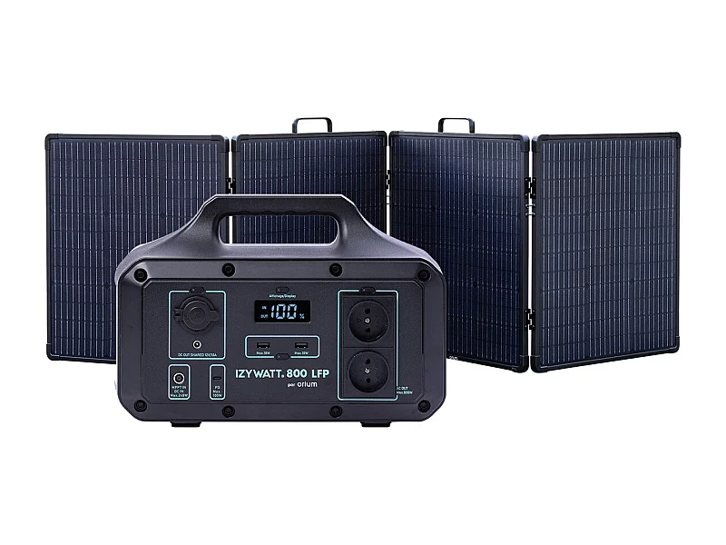 Pack générateur solaire LFP Izywatt 800 + panneau solaire 200W - Orium