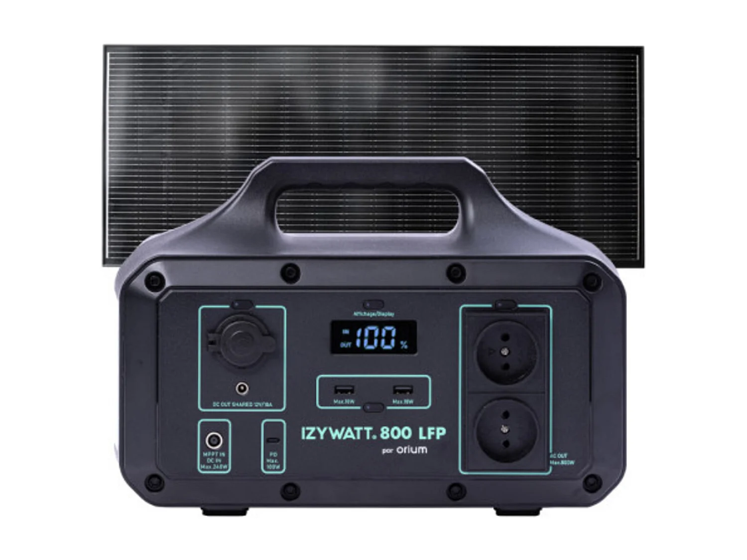 Pack générateur solaire LFP Izywatt 800 + panneau solaire fixe 200W - Orium