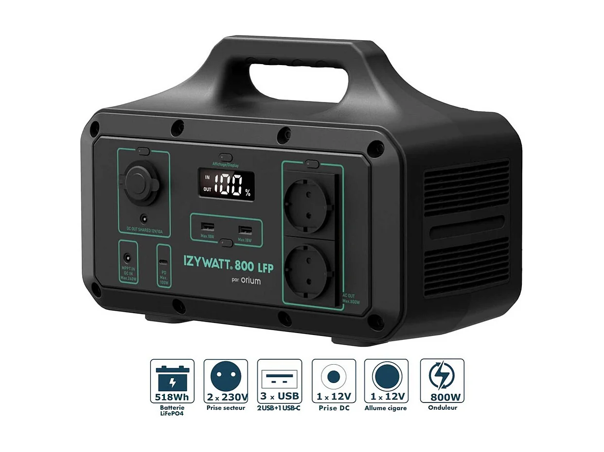 Station électrique portable LFP Izywatt 800 - Orium