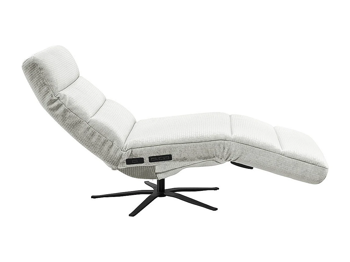 Chaise longue - bianco Velluto a coste - ALINA