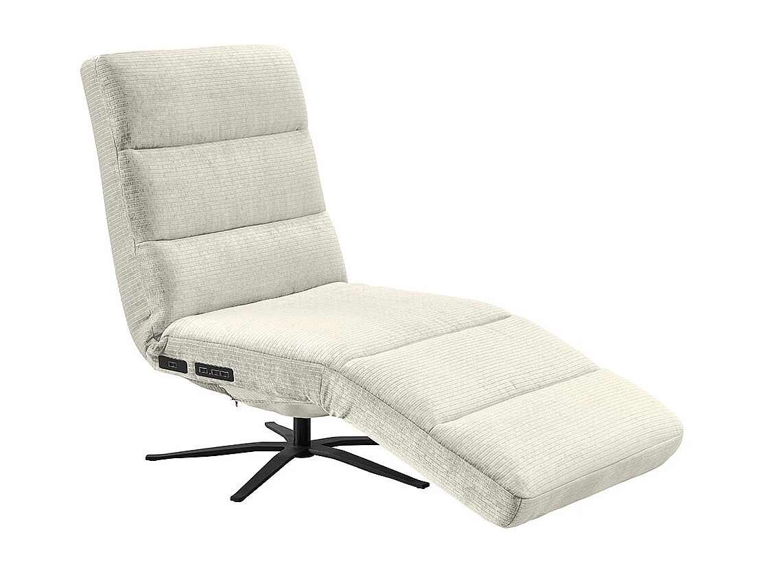 Chaise - blanc crème Velours côtelé - ALINA