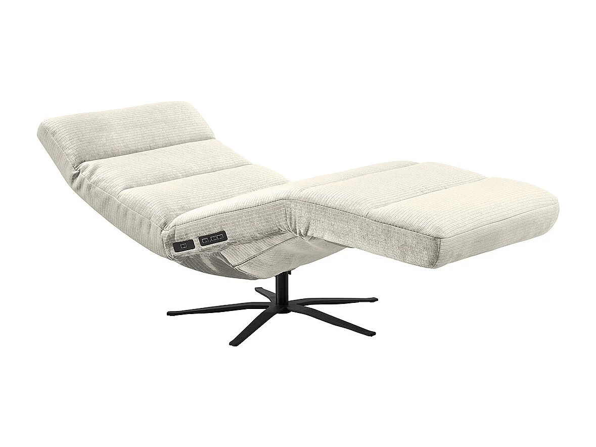 Chaise - blanc crème Velours côtelé - ALINA