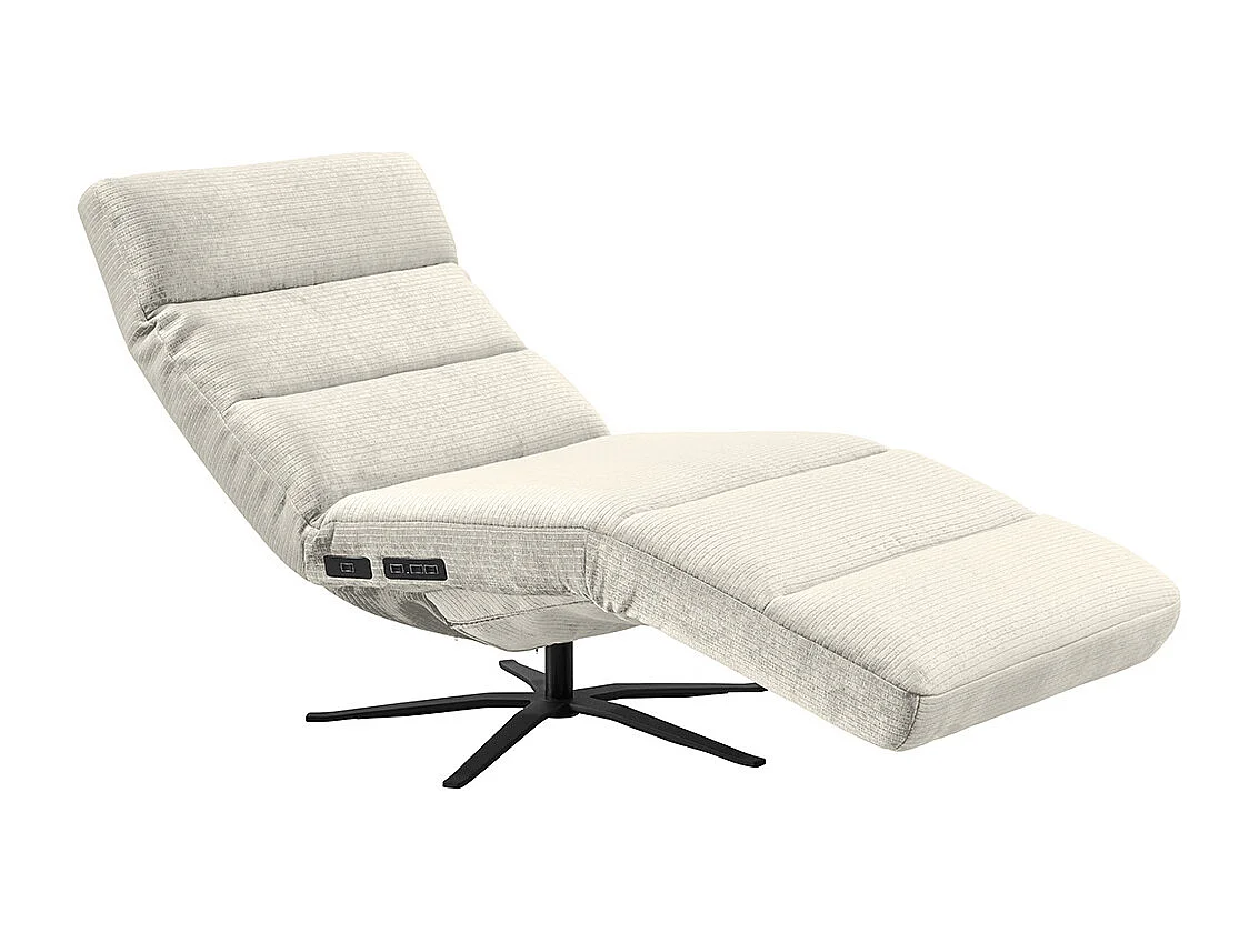 Chaise - blanc crème Velours côtelé - ALINA