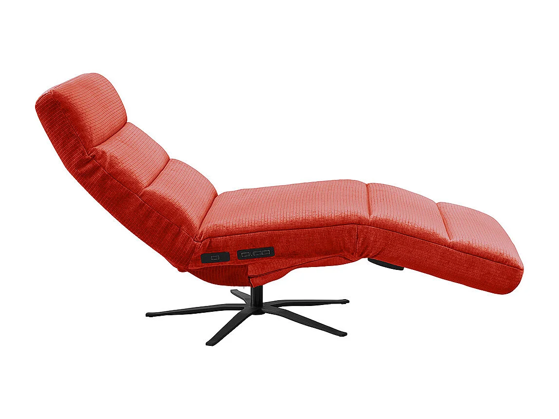 Chaise longue - Rosso Velluto a coste - ALINA