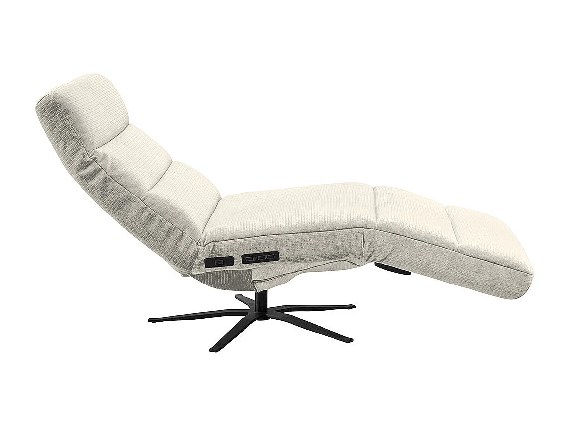 Chaise - blanc crème Velours côtelé - ALINA