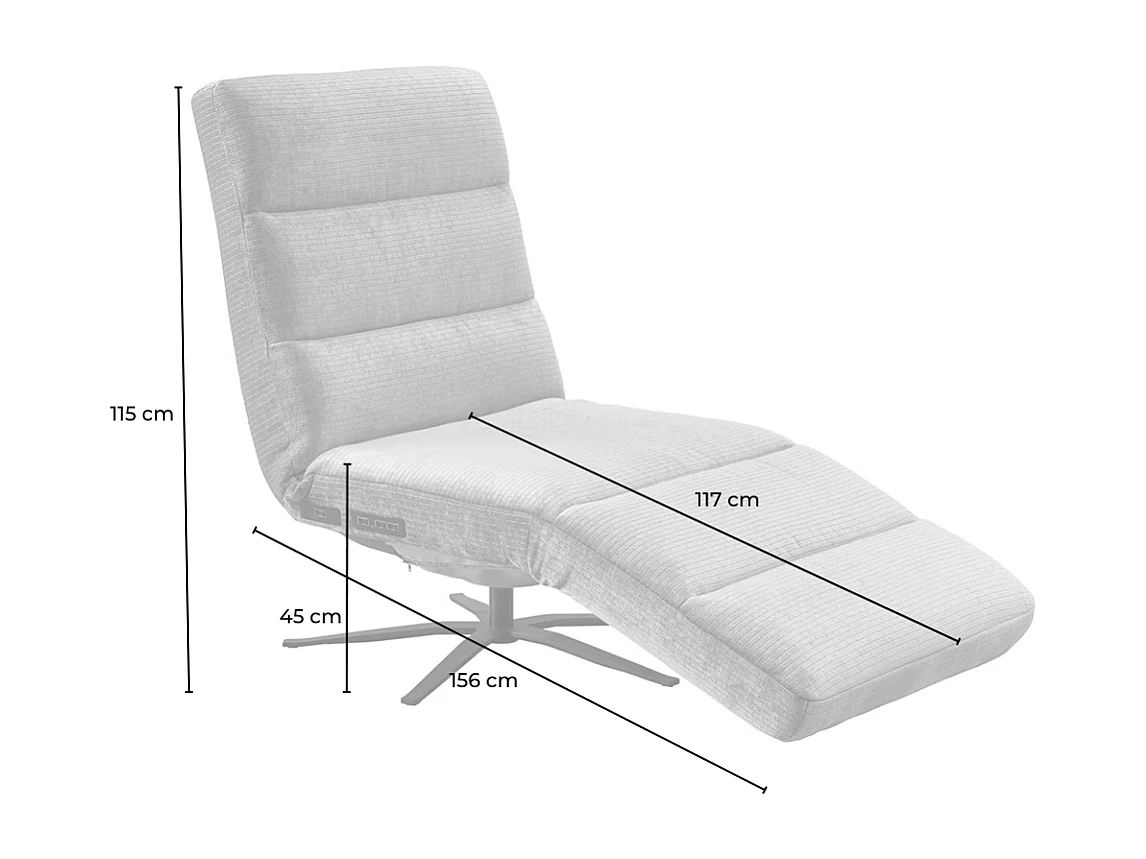 Chaise - blanc crème Velours côtelé - ALINA