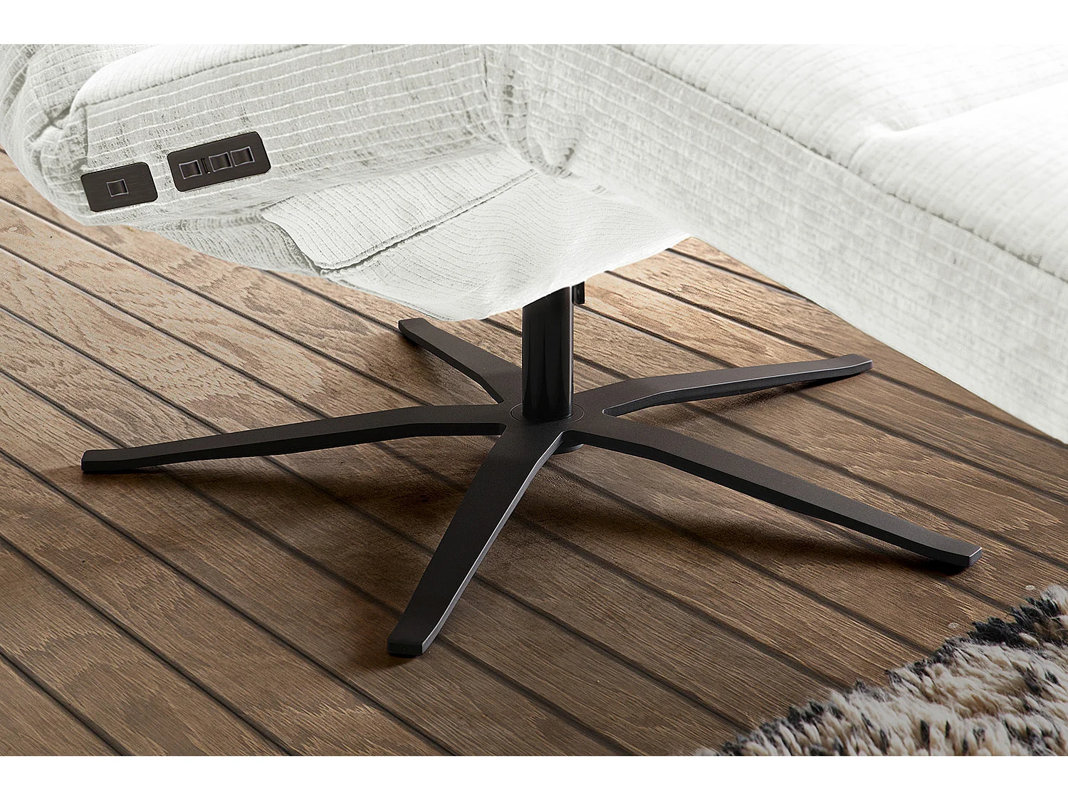 Poltrona - bianco Velluto a coste - ALINA