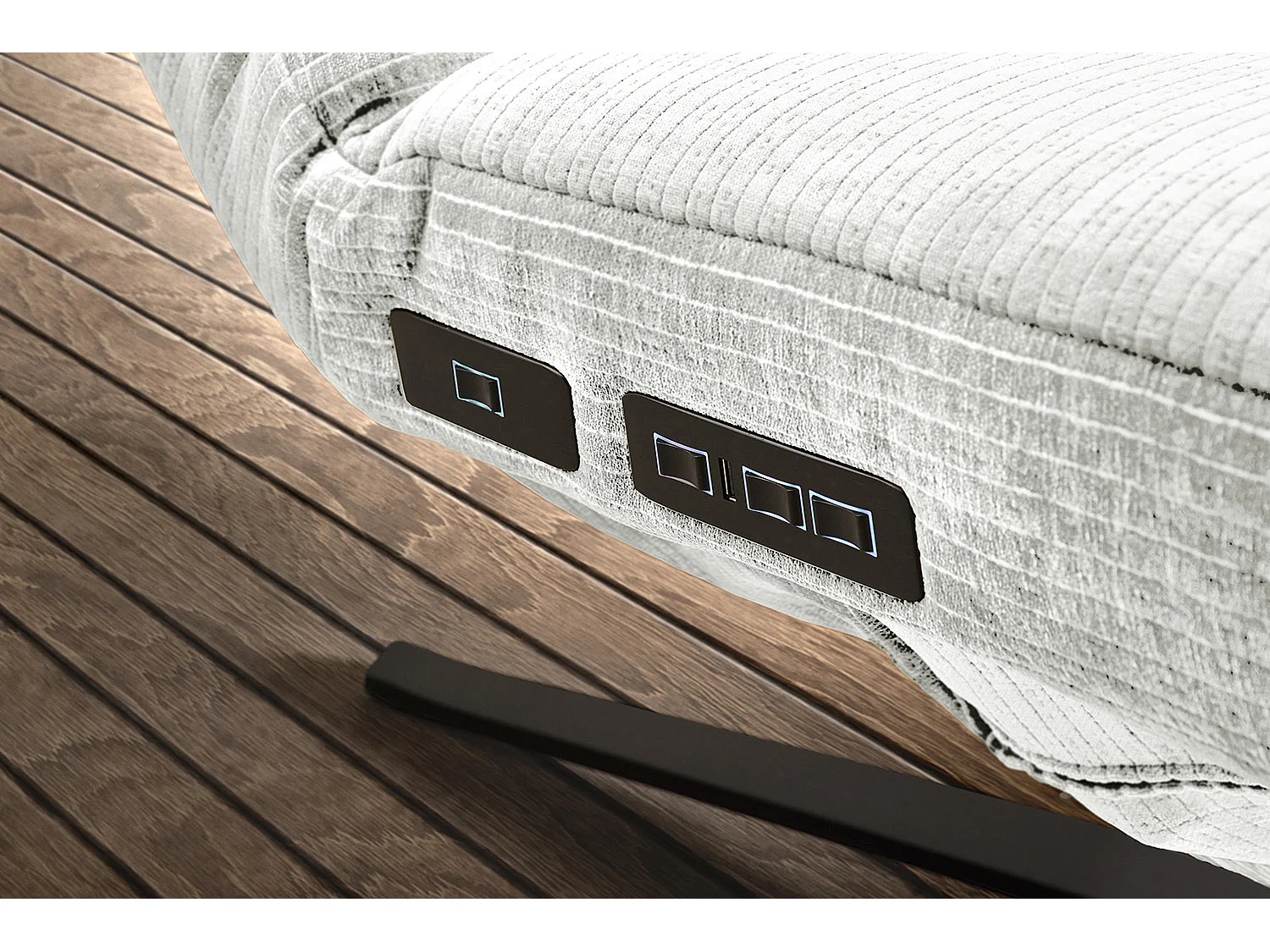 Poltrona - bianco Velluto a coste - ALINA