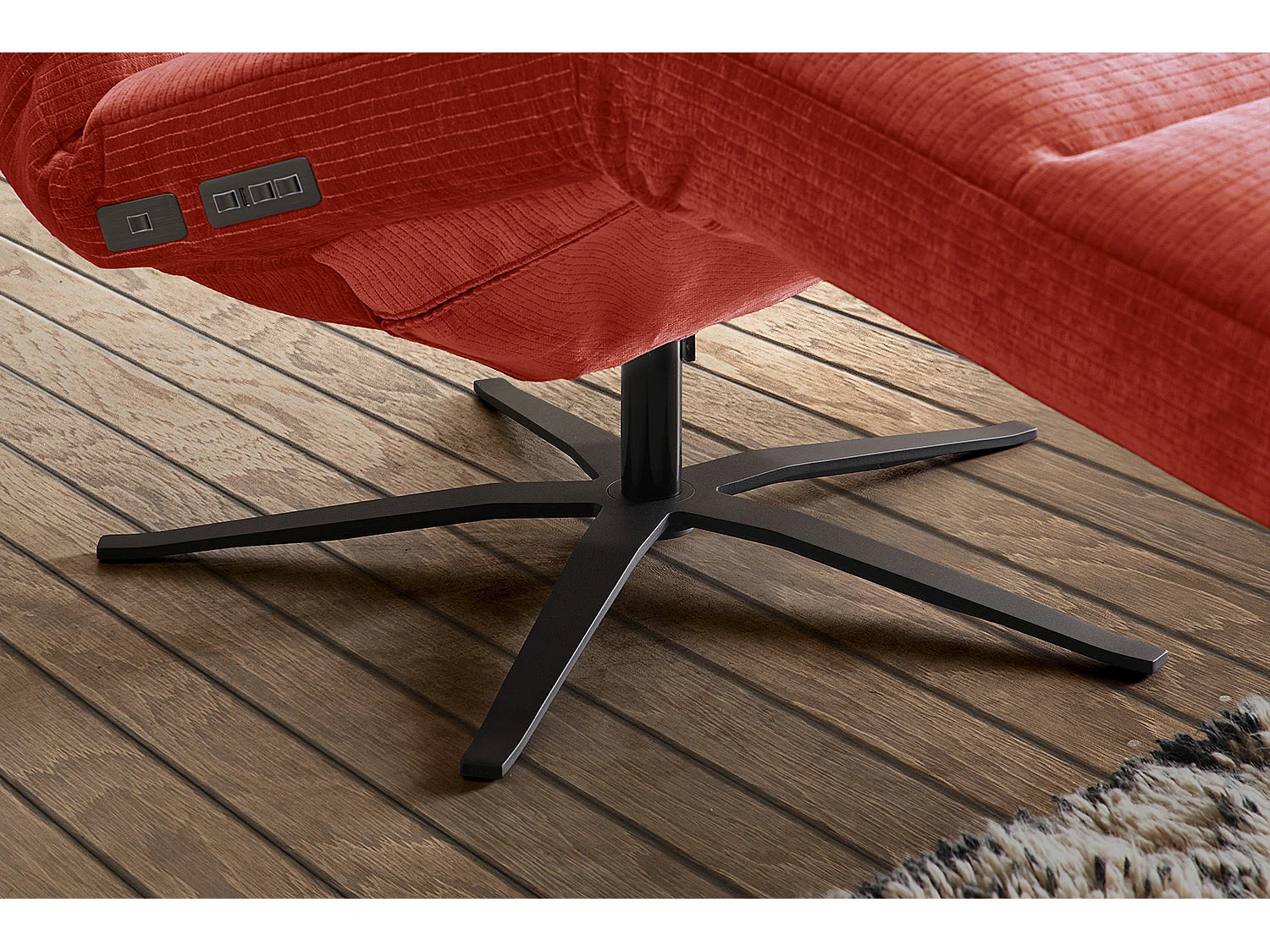 Chaise - Rouge Velours côtelé - ALINA