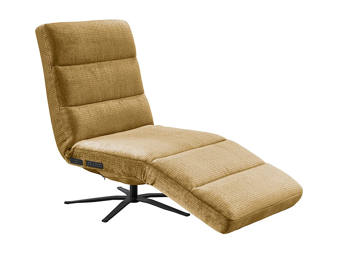 Chaise longue - giallo Velluto a coste - ALINA