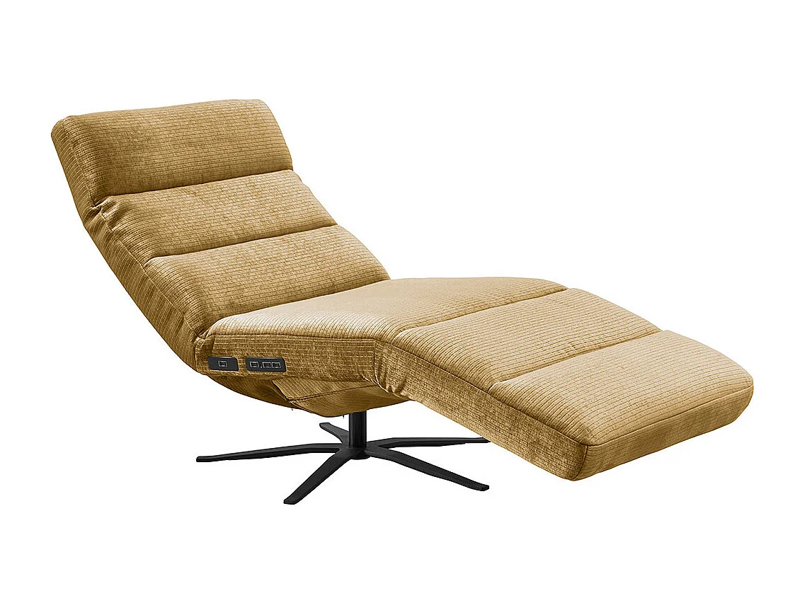 Chaise longue - giallo Velluto a coste - ALINA