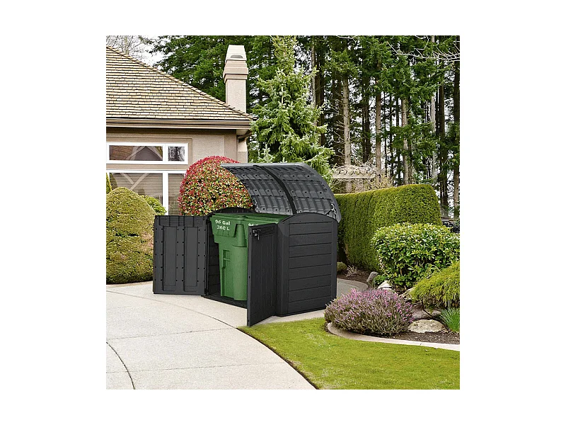 Multifunktionaler Gartentruhe aus Harz SIO ULTRA 2000L - Schwarz mit Gasdruckfedern