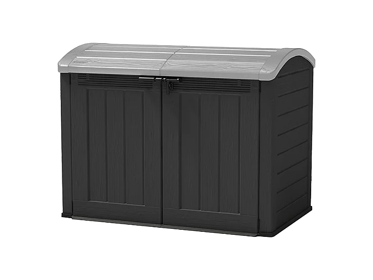 Multifunktionaler Gartentruhe aus Harz SIO ULTRA 2000L - Schwarz mit Gasdruckfedern
