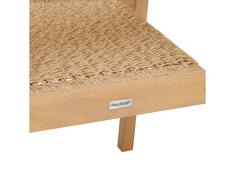 Fauteuil repas empilable Temeira rotin et acacia Hespéride