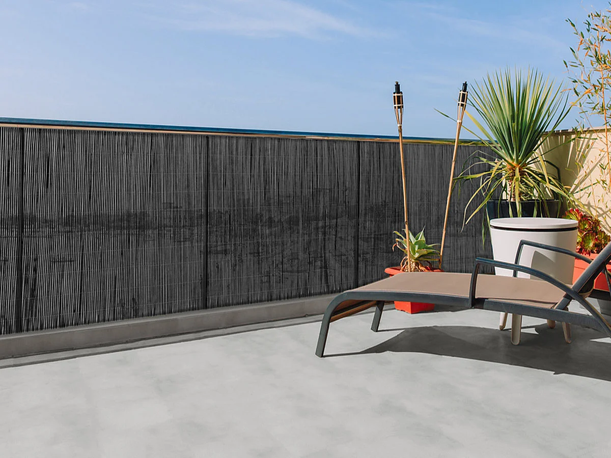 Canisse synthétique, imitation osier naturel FENCY WICK - Anthracite - 1 x 3 m