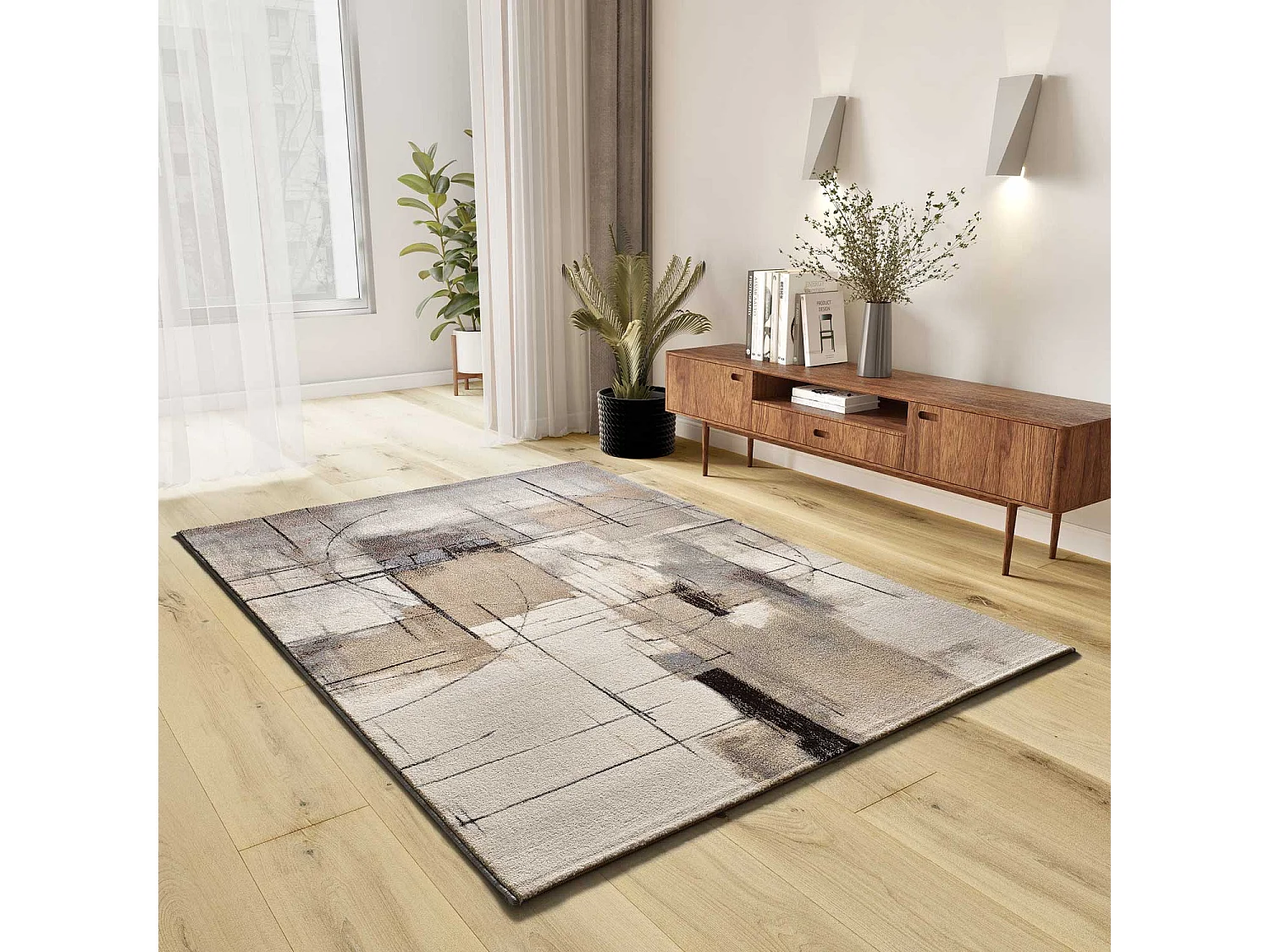 Alfombra interior  - abstracto - beige - 80 x 150 cm - BERUTI