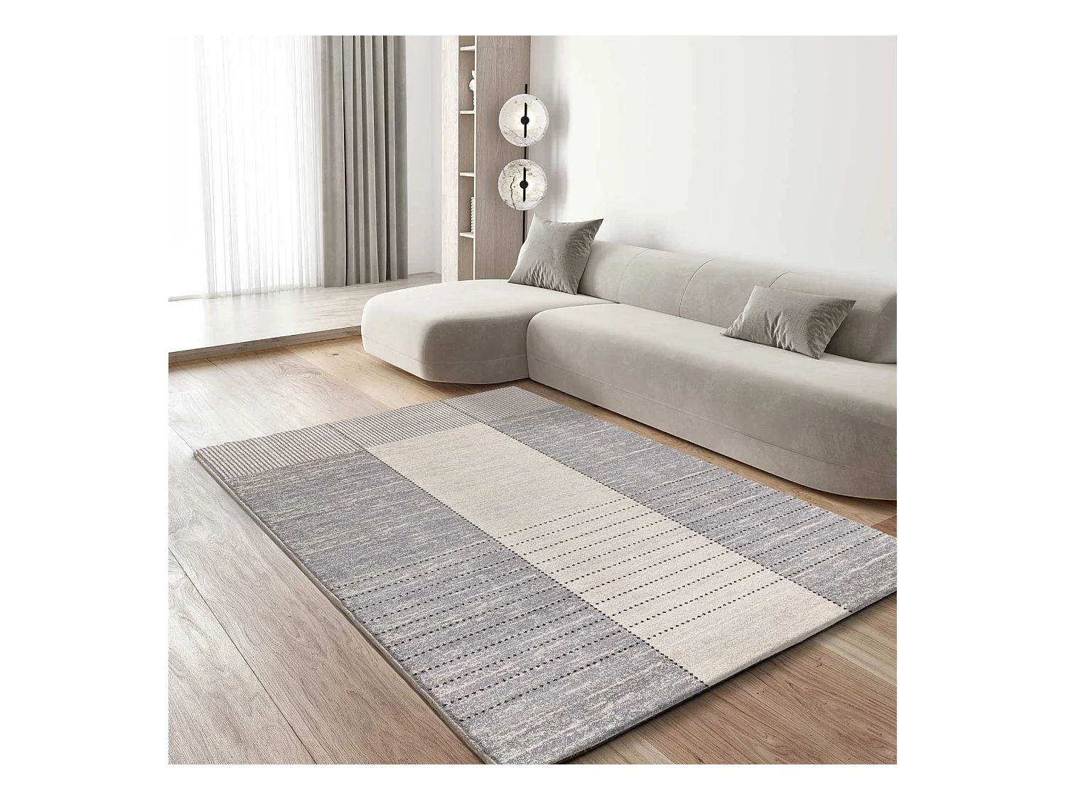 Tapis intérieur - moderne - gris - 133 x 190 cm - CRAFT