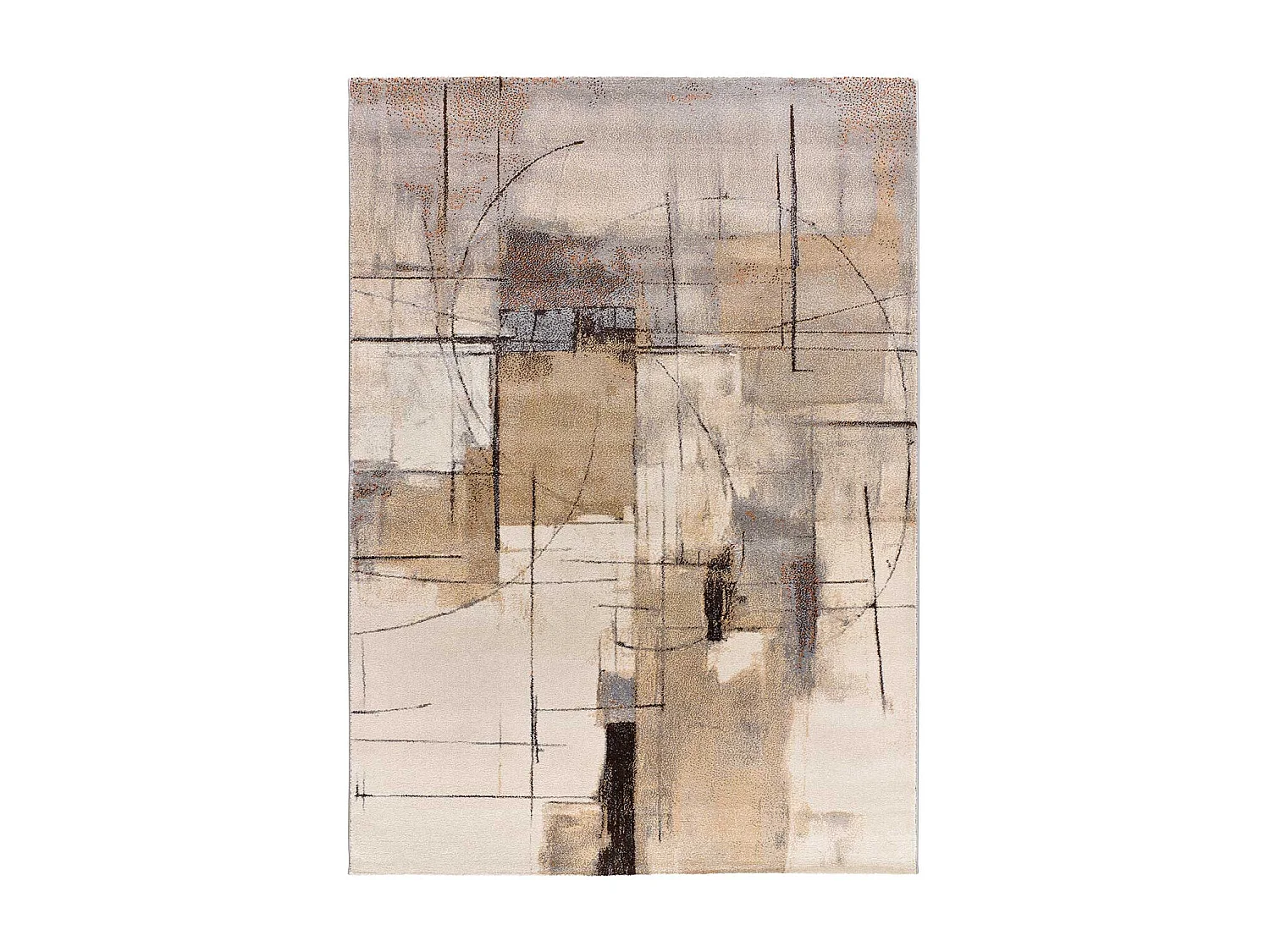 Kurzflorteppich - abstrakt - beige - 160x230 cm - BERUTI