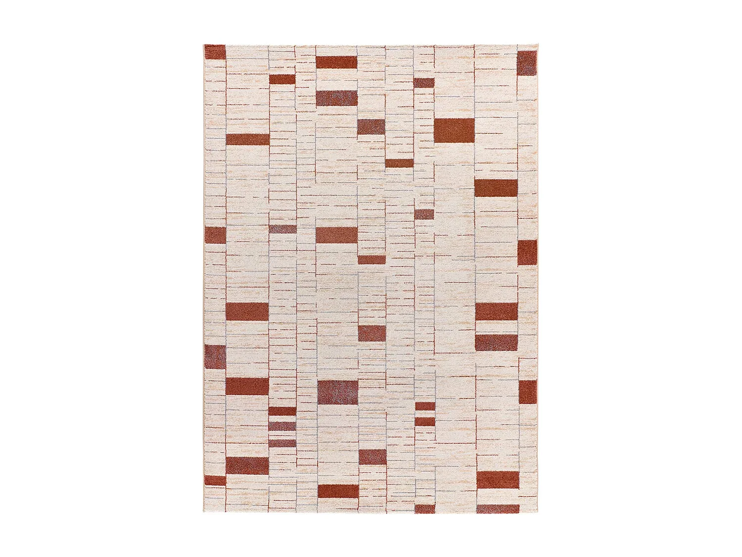 Tapis intérieur - géométrique - beige / cuivre - 133 x 190 cm - BERUTI