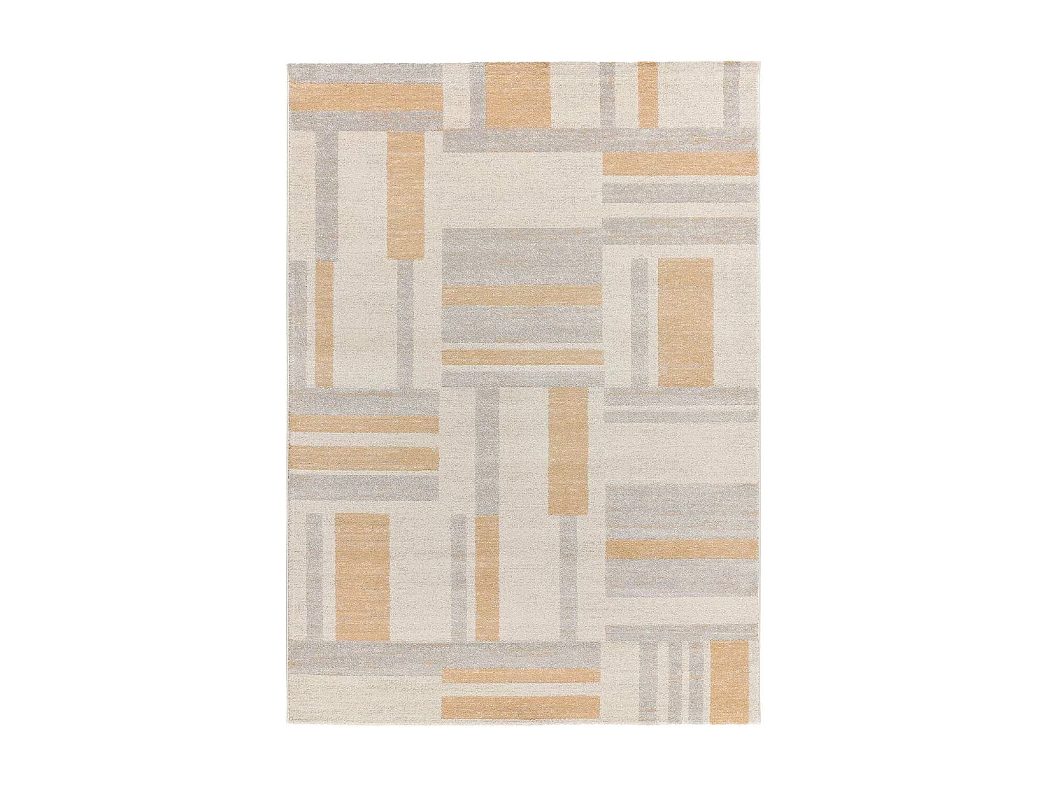 Kurzflorteppich - geometrisch - beige - 80x150 cm - CRAFT