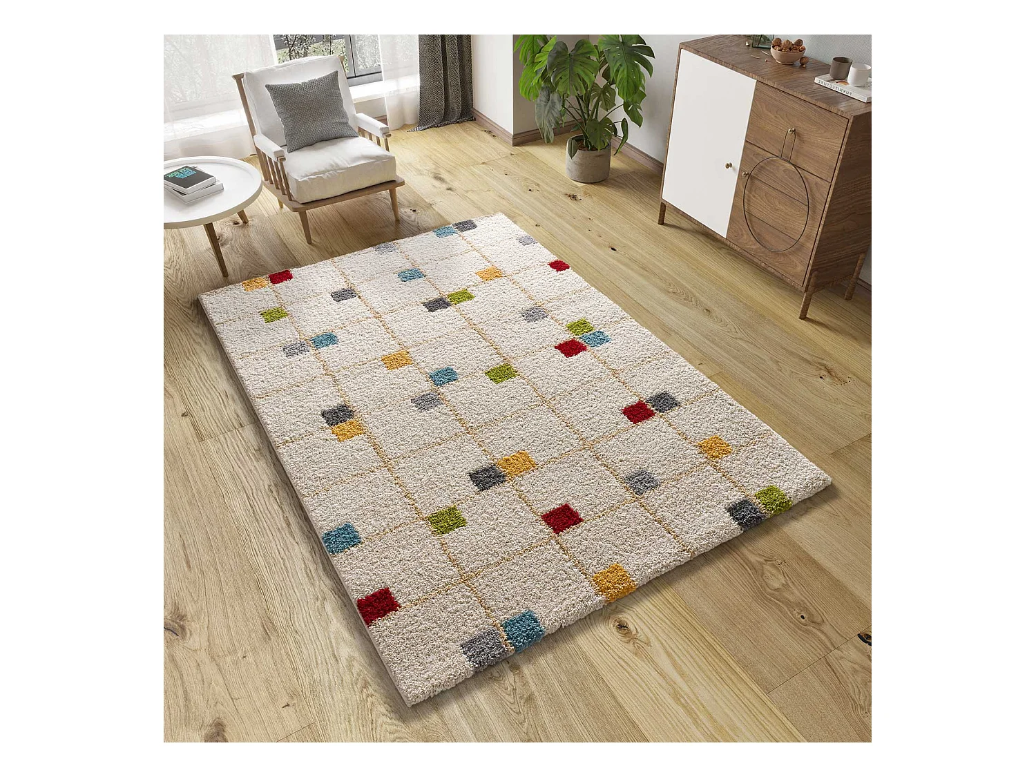 Tapis intérieur - shaggy géométrique - multicolore - 160 x 230 cm - BREMEN