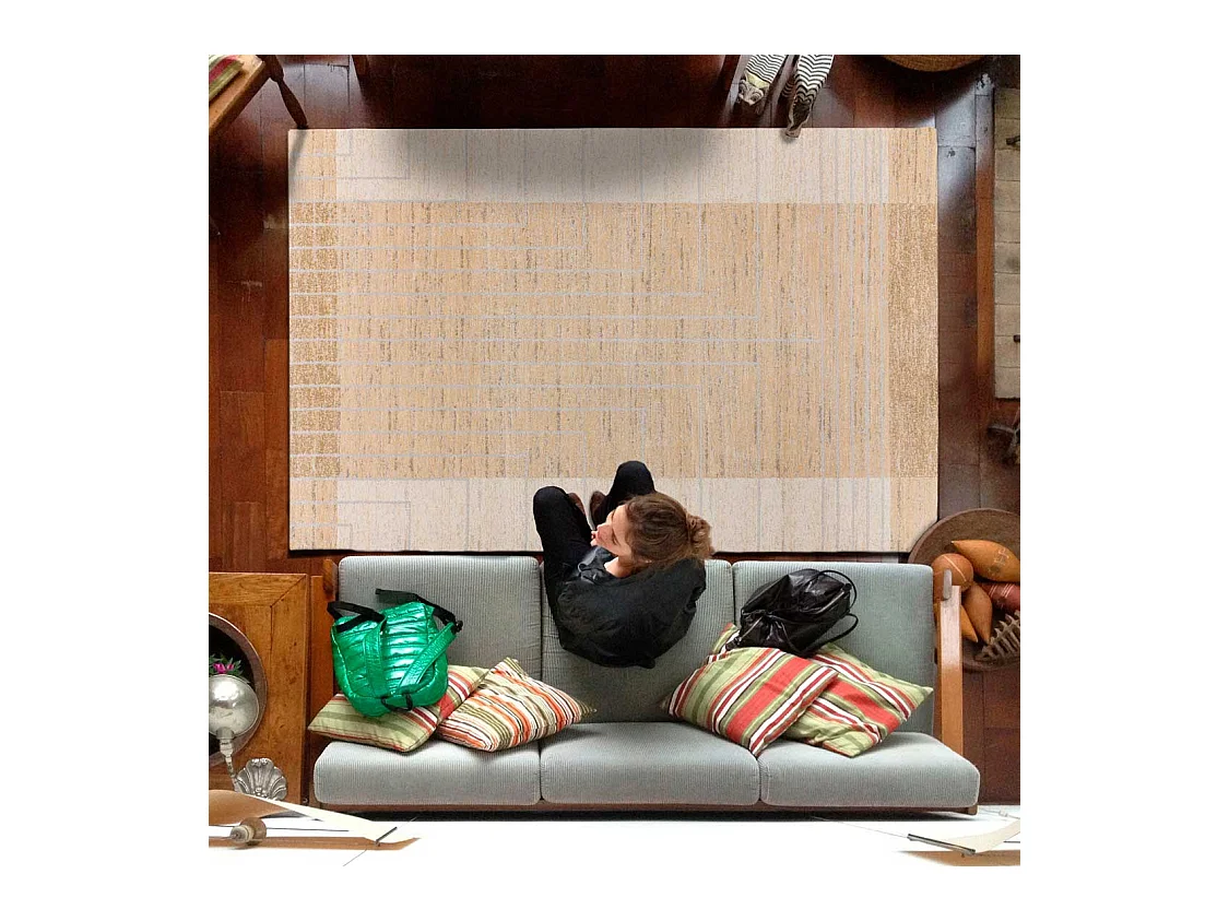 Tapis intérieur - ethnique - beige - 133 x 190 cm - CRAFT