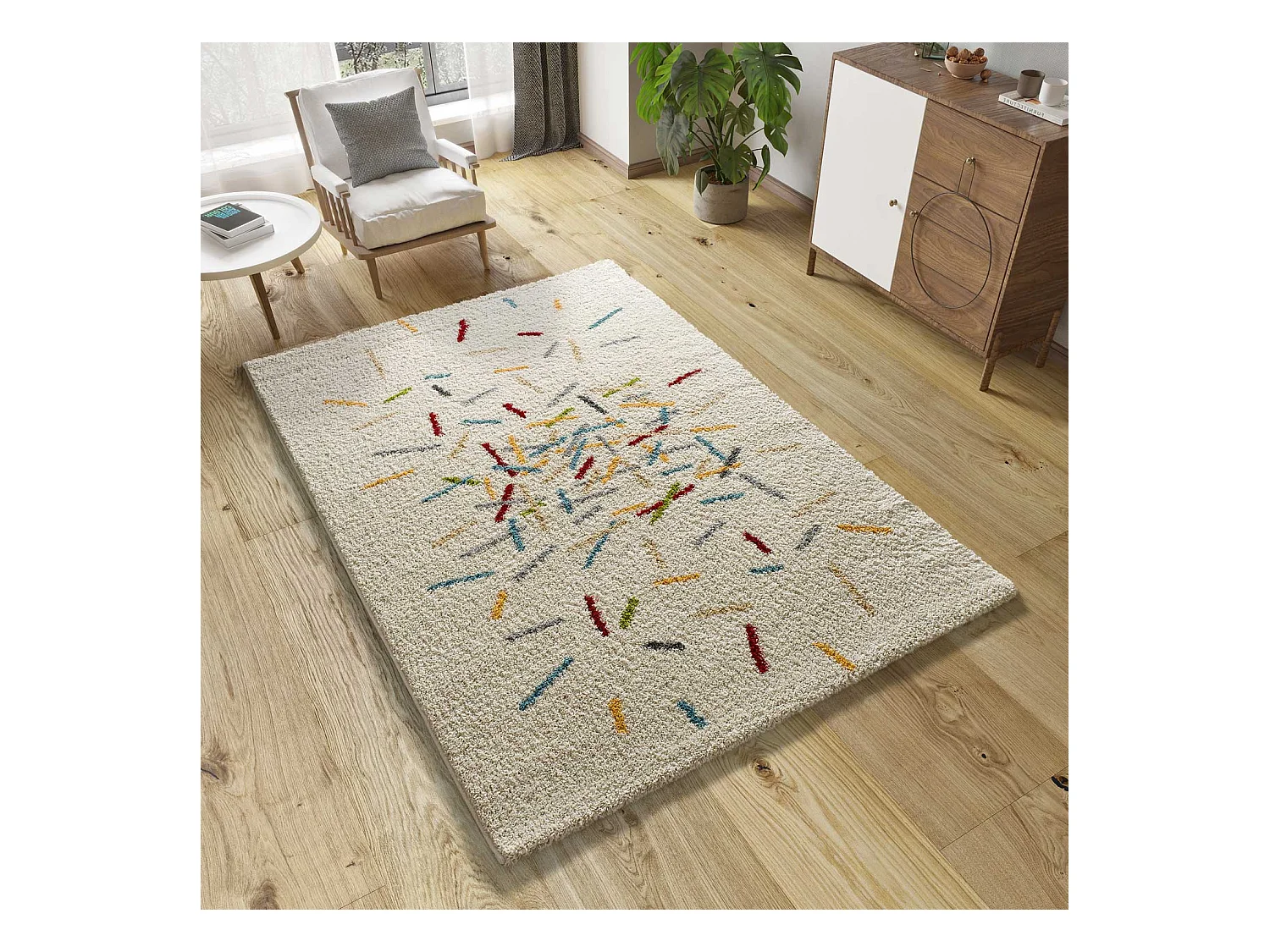 Tapis intérieur - shaggy géométrique - multicolore - 160 x 230 cm - BREMEN