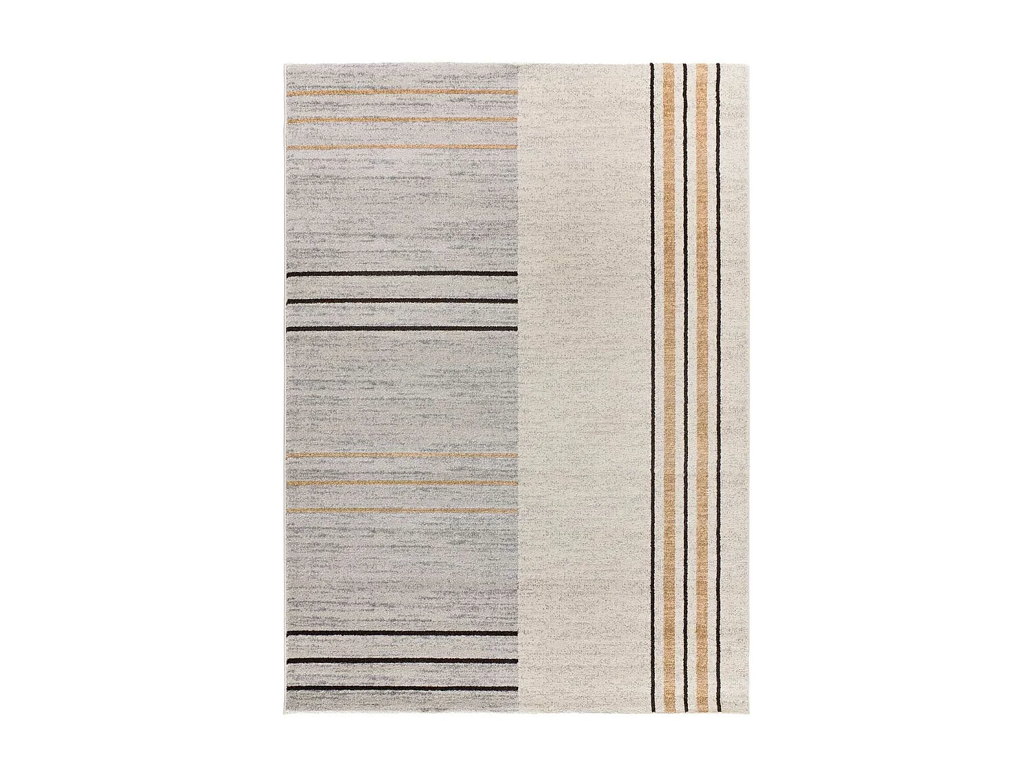 Kurzflorteppich - geometrisch - grau / beige - 160x230 cm - CRAFT