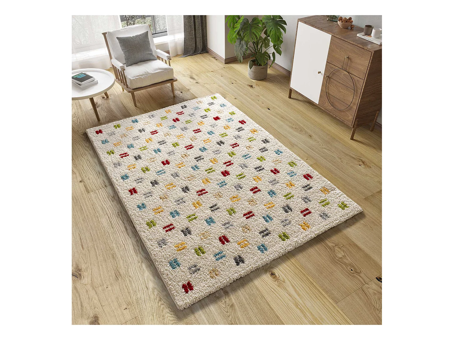 Tapis intérieur - shaggy géométrique - multicolore - 160 x 230 cm - BREMEN
