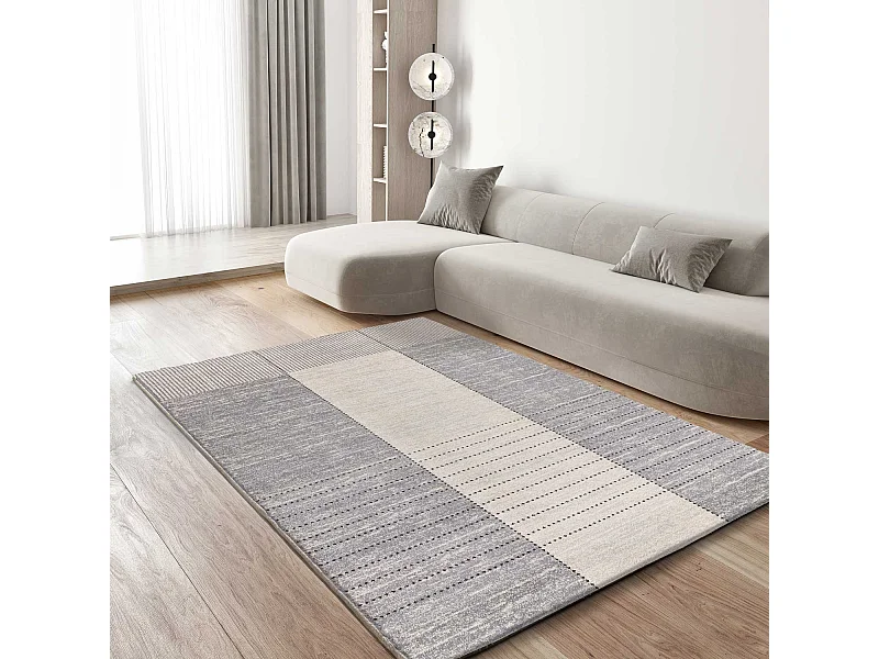 Kurzflorteppich - modern - grau - 160x230 cm - CRAFT