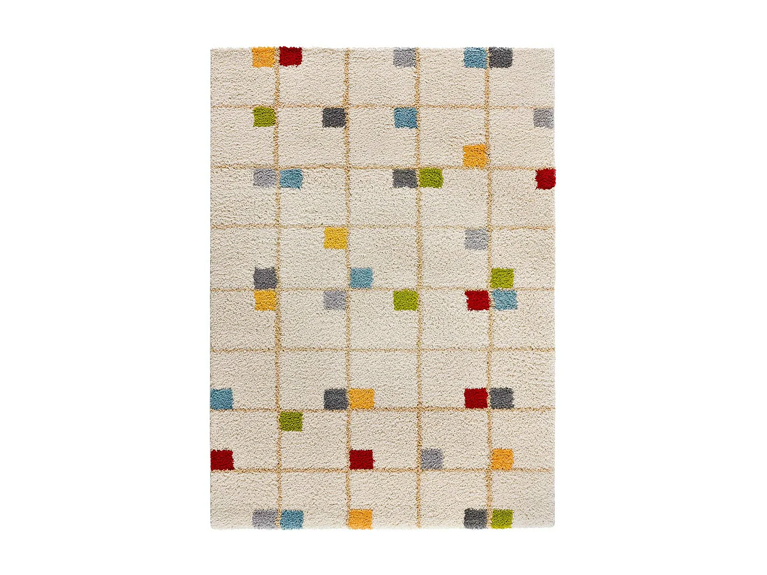 Tapis intérieur - shaggy géométrique - multicolore - 80 x 150 cm - BREMEN