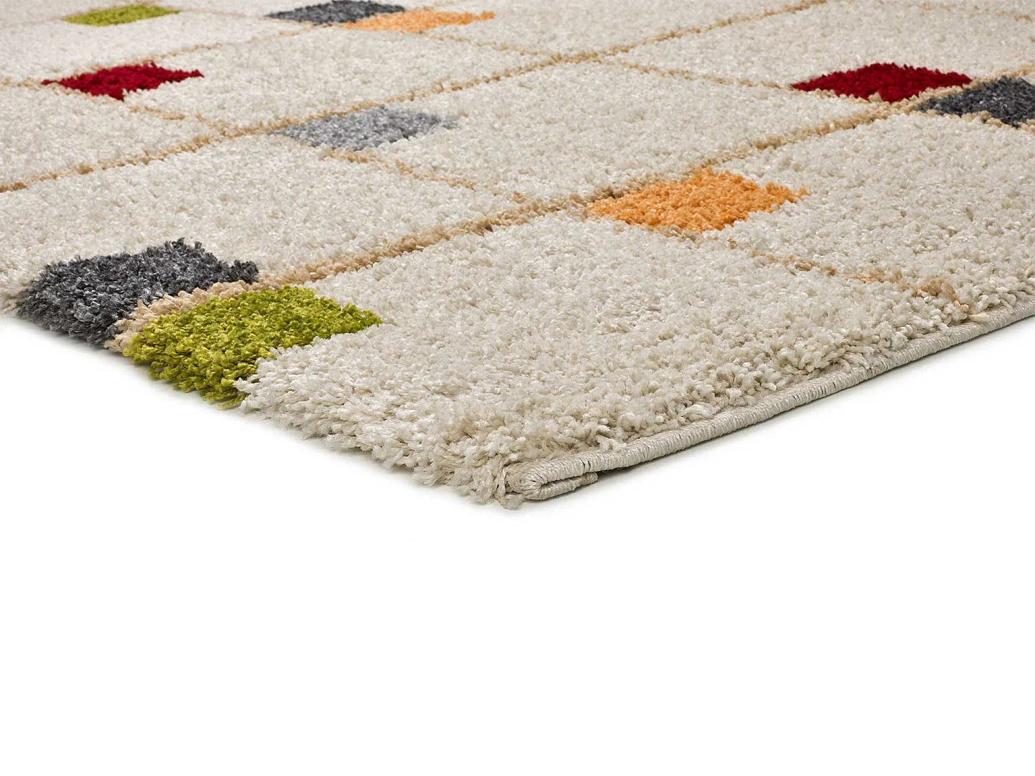 Tapis intérieur - shaggy géométrique - multicolore - 80 x 150 cm - BREMEN