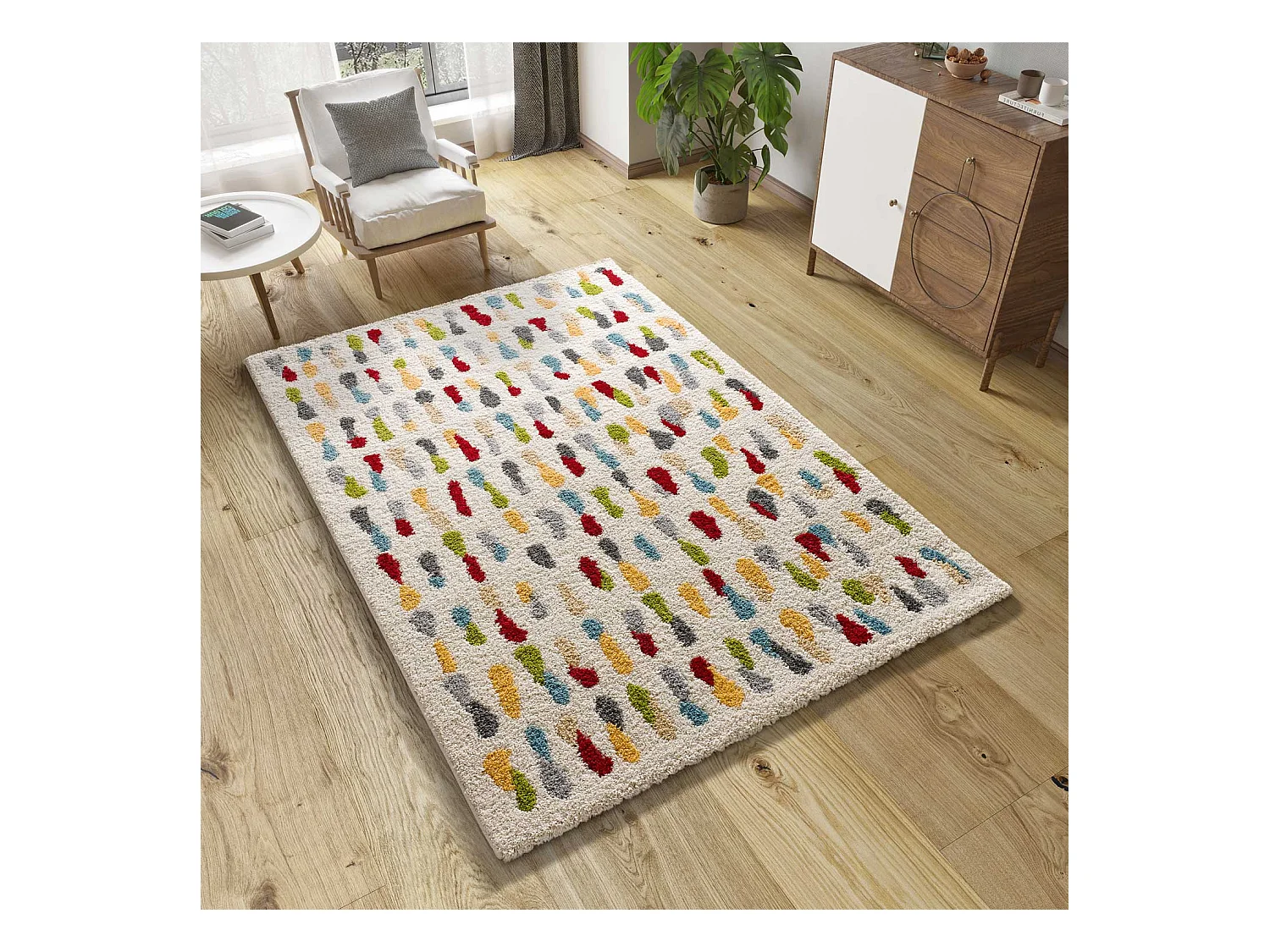 Tapis intérieur - shaggy géométrique - multicolore - 160 x 230 cm - BREMEN