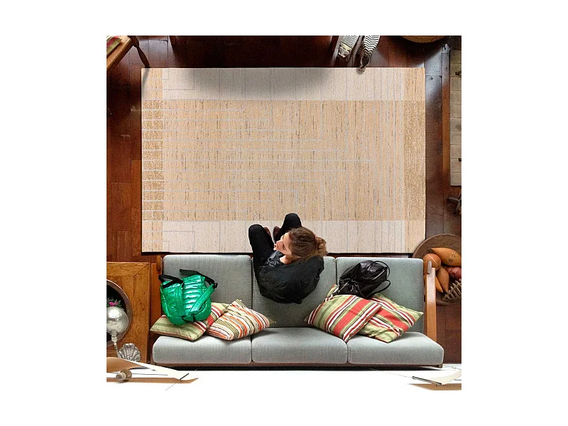 Alfombra interior  - étnica - beige - 80 x 150 cm - CRAFT