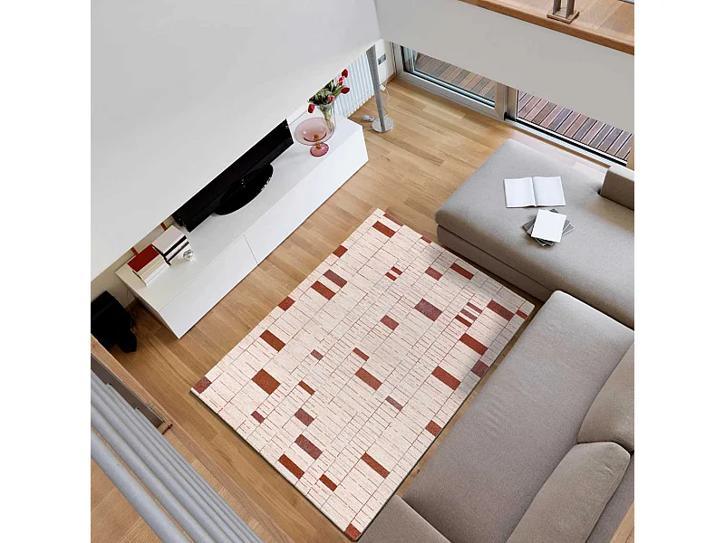 Alfombra interior  - geométrico - beige / caldera - 160 x 230 cm - BERUTI