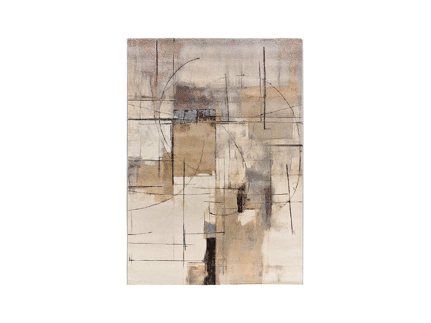 Kurzflorteppich - abstrakt - beige - 200x290 cm - BERUTI