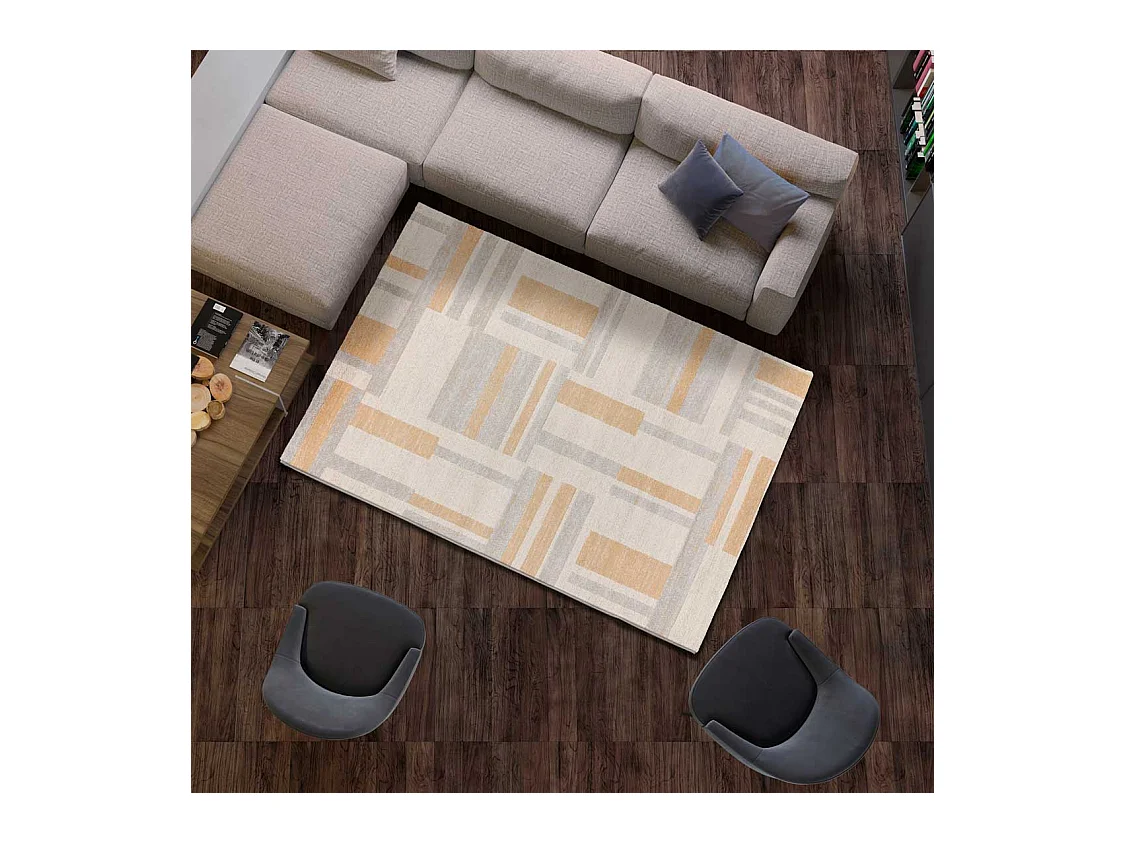 Tapis intérieur - géométrique - beige - 133 x 190 cm - CRAFT