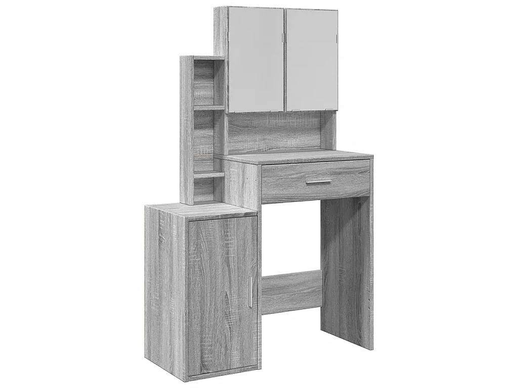 Coiffeuse avec armoire sonoma gris 80x35x132 cm