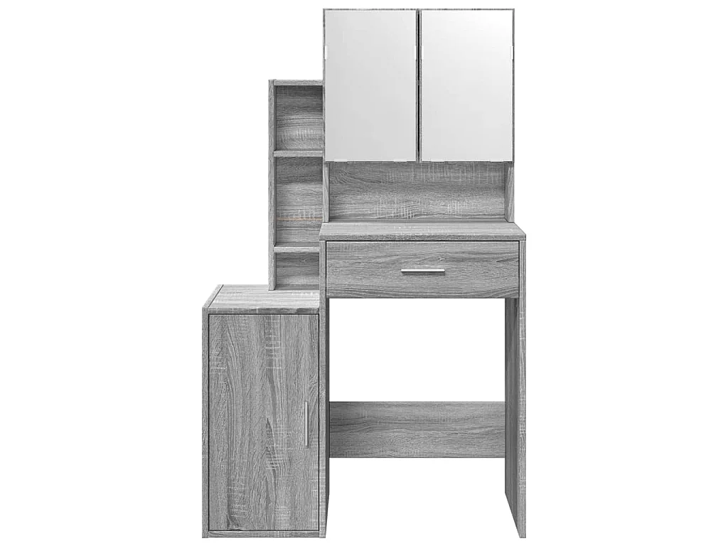 Coiffeuse avec armoire sonoma gris 80x35x132 cm