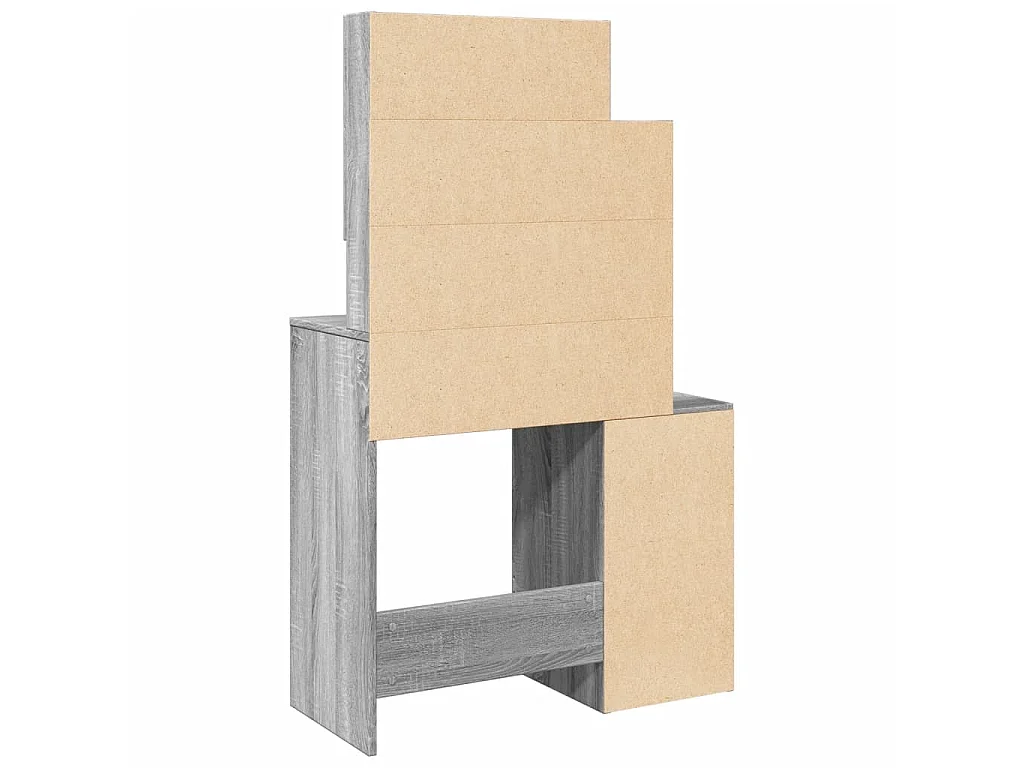 Coiffeuse avec armoire sonoma gris 80x35x132 cm