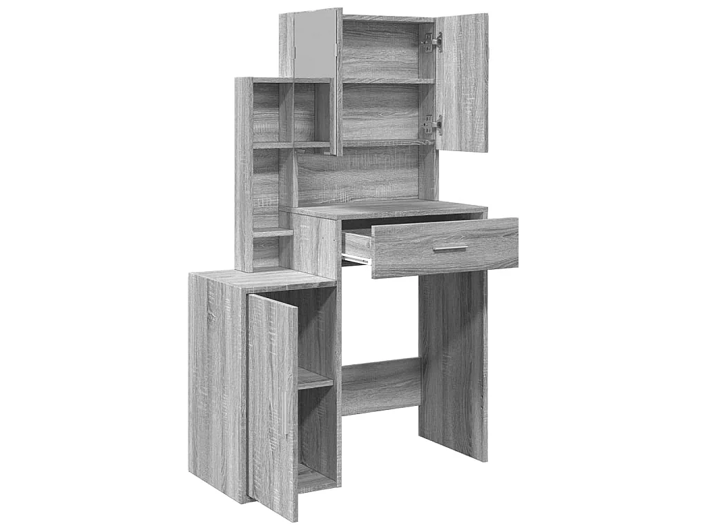 Coiffeuse avec armoire sonoma gris 80x35x132 cm
