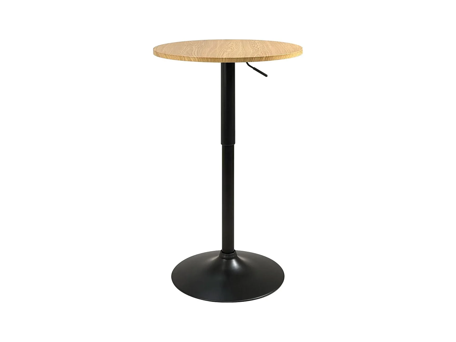 Table de Bar Haute Ø60 cm – Mange-Debout hauteur réglable et Pivotant SETI (Bois Noir)