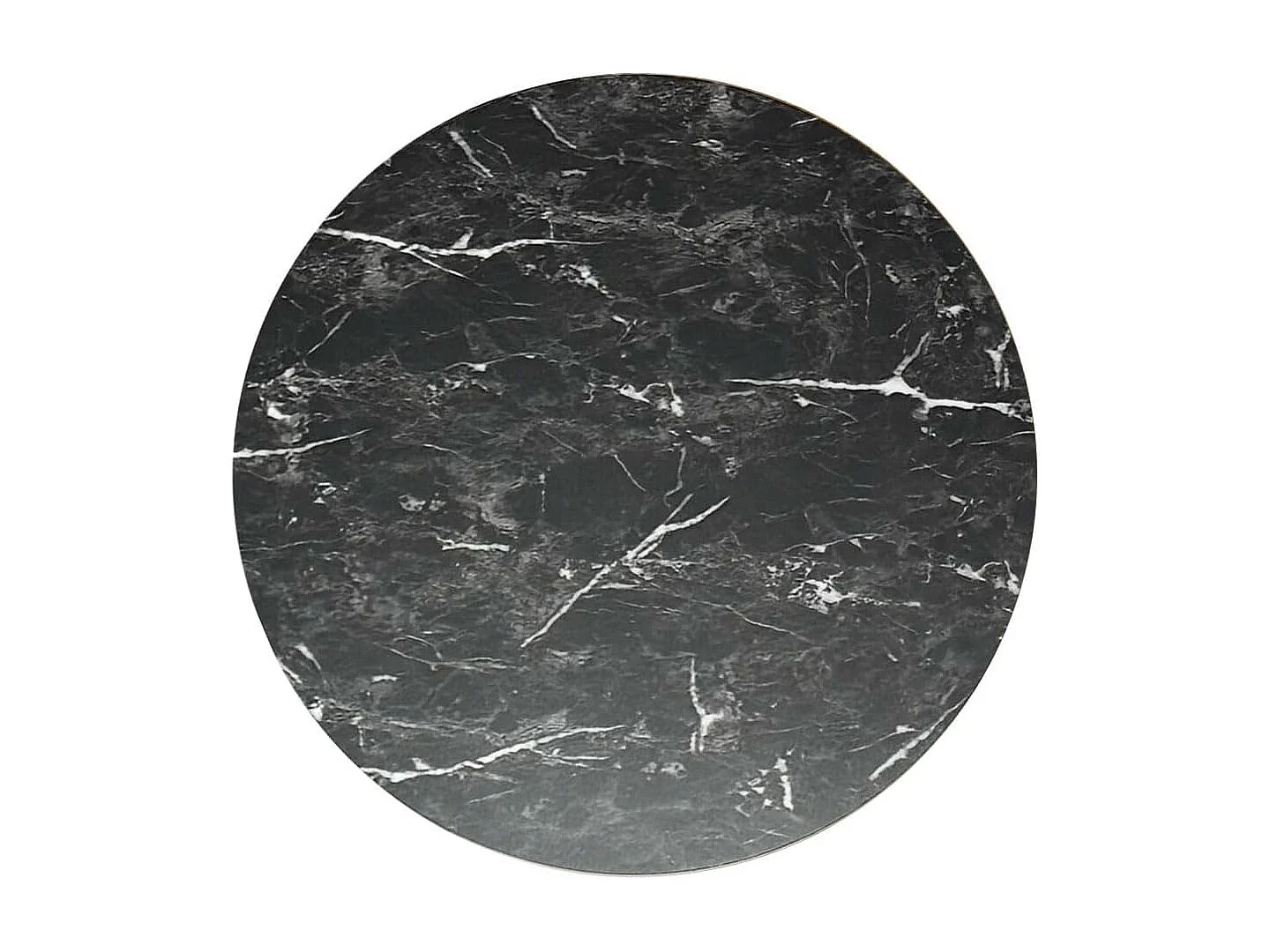 Table de Bar Haute Ø60 cm – Mange-Debout hauteur réglable et Pivotant SETI (Marbre Noir)