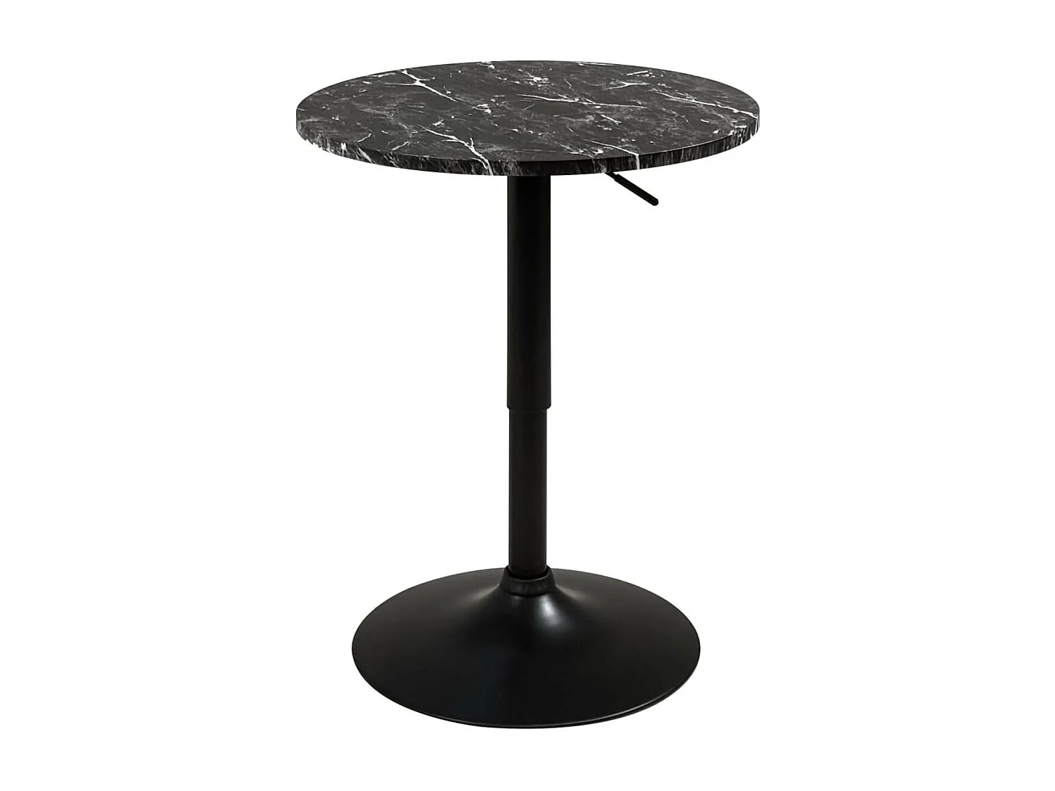 Mesa Bar Alta SETI Ø60 cm Regulável Giratória (mármore preto)