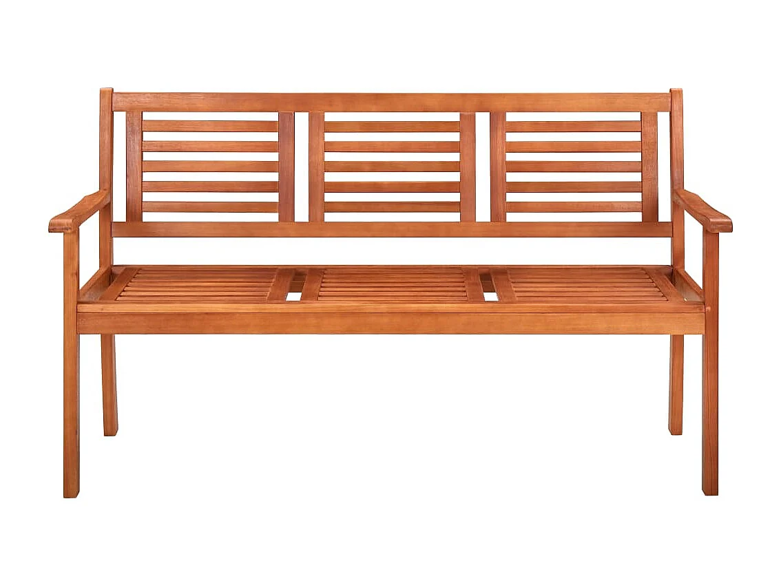 Banc de jardin 3 places avec coussin 150 cm Bois d'eucalyptus