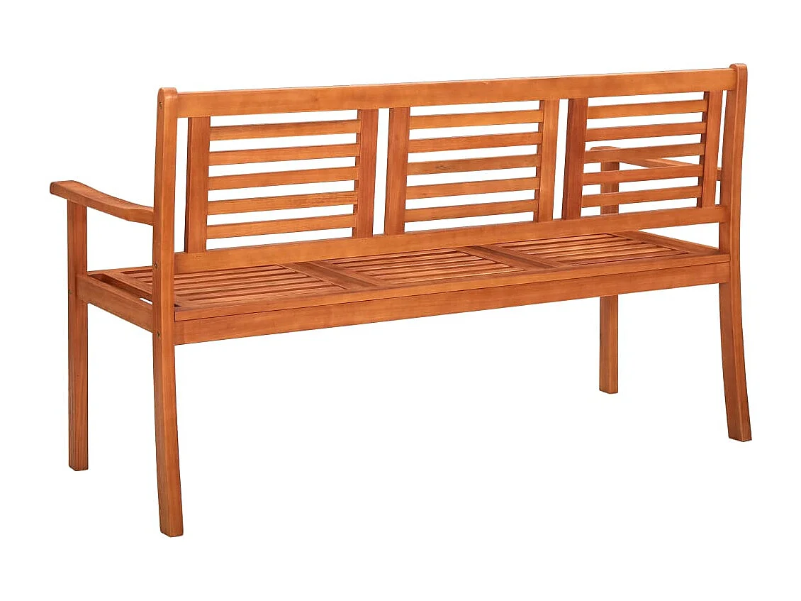 Banc de jardin 3 places avec coussin 150 cm Bois d'eucalyptus
