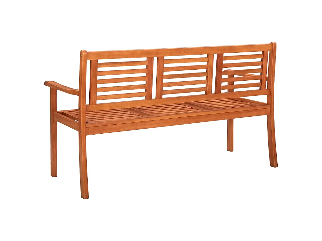 Banc de jardin 3 places avec coussin 150 cm Bois d'eucalyptus