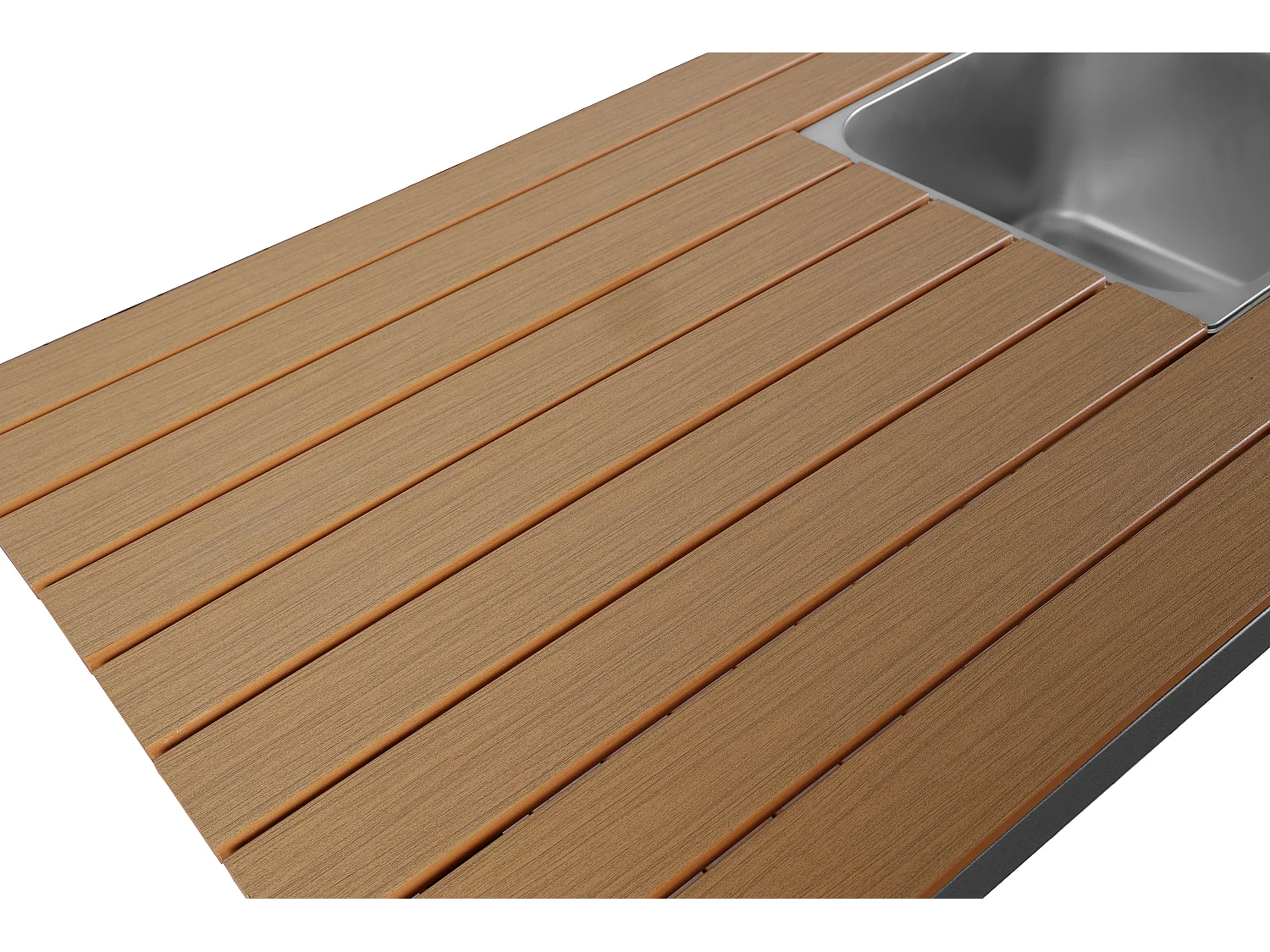 Ensemble de salle à manger de jardin - pour 6-7 personnes - structure en fer galvanisé - avec 1 table - plateau de table avec seau à glace - Gris