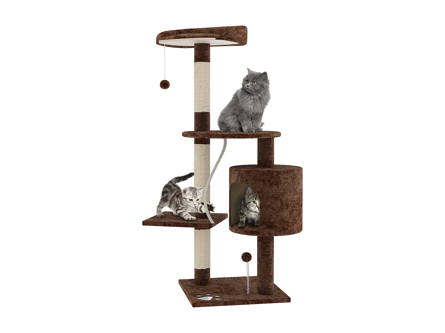 Albero per Gatto con Graffiatoio Cuccia Giocattolo Gatti Parco Giochi Tiragraffi in Sisal Naturale